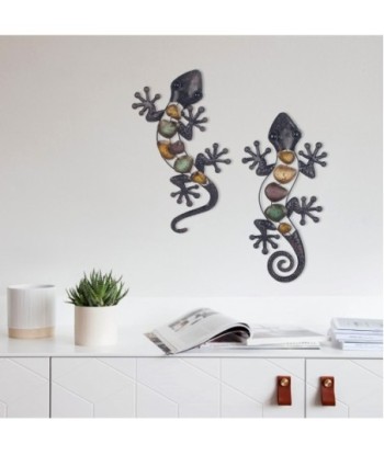 Decor and Go Lagartos Gr. Incluye set de 2 Unidades Adorno Pared de Apliques Metal Colección Rústico