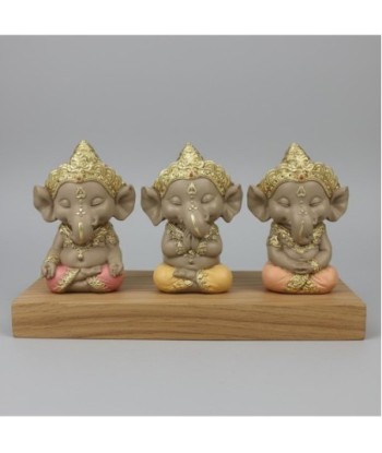 Figura de Ganesha Decorativa para Hogar y Oficina, Estatua de Resina, Diseño Oriental, Set de 3 Piezas, Ideal