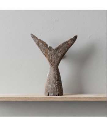 Figura Decorativa Marinera Cola de Ballena Gris - Adorno Náutico para Hogar - Escultura Estilo Marino