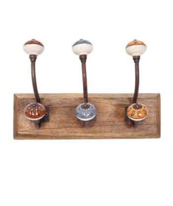 Percha de Pared con 3 Pomos Rústicos para Decoración y Almacenamiento en Hogar, Perchero Multifuncional para