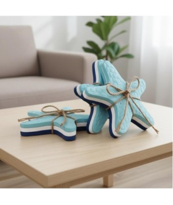 Set de 3 Figuras de Estrellas Decorativas para Hogar, Estilo Marinero, Decoración Náutica, Ideal para Regalo,