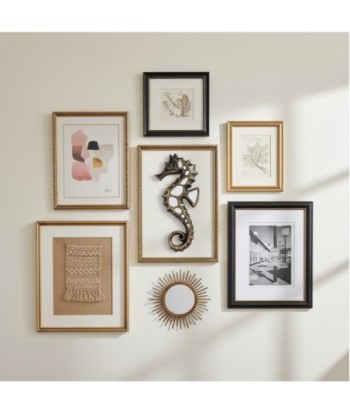 Adorno de Pared Caballito de Mar Decorativo para Hogar, Figura Marinera de Resina, Diseño Contemporáneo