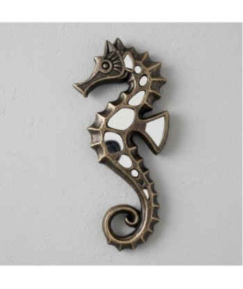 Adorno de Pared Caballito de Mar Decorativo para Hogar, Figura Marinera de Resina, Diseño Contemporáneo