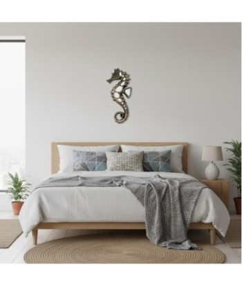 Adorno de Pared Caballito de Mar Decorativo para Hogar, Figura Marinera de Resina, Diseño Contemporáneo