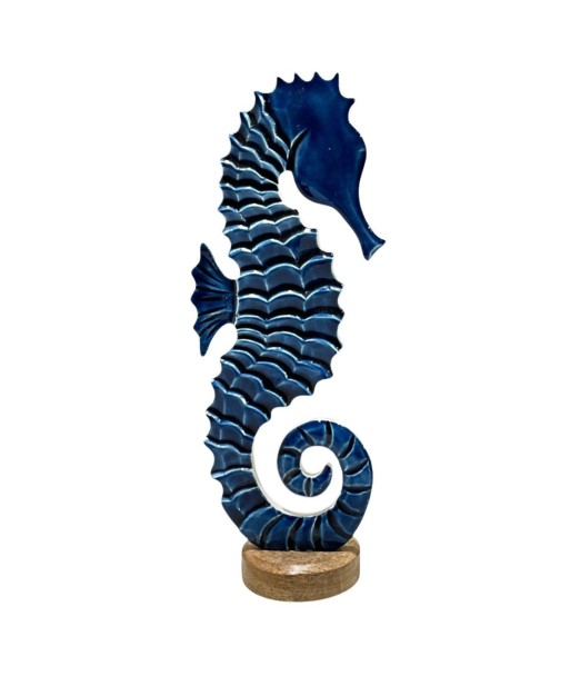 Figura Decorativa Caballito de Mar Azul, Estilo Marinero, Decoración Náutica para Hogar, Oficina, Regalo Original.