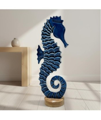 Figura Decorativa Caballito de Mar Azul, Estilo Marinero, Decoración Náutica para Hogar, Oficina, Regalo Original.