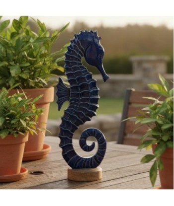 Figura Decorativa Caballito de Mar Azul, Estilo Marinero, Decoración Náutica para Hogar, Oficina, Regalo Original.
