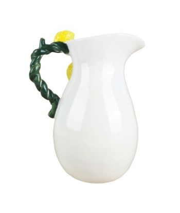 Jarra Decorativa Limones Cerámica, Jarra Amarilla para Bebidas, Jarra de Porcelana Estilo Mediterráneo, Jarra