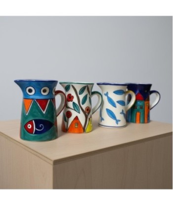 Jarra Lechera Cerámica Decorativa, Diseño Lavanda Olivo, Ideal para Cocina y Comedor, Regalo Perfecto para Hogar