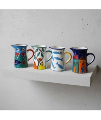 Jarra Lechera Cerámica Decorativa, Diseño Lavanda Olivo, Ideal para Cocina y Comedor, Regalo Perfecto para Hogar