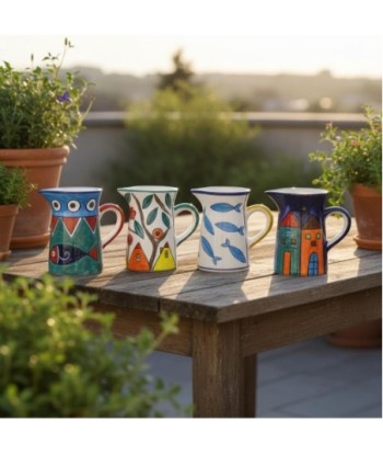 Jarra Lechera Cerámica Decorativa, Diseño Lavanda Olivo, Ideal para Cocina y Comedor, Regalo Perfecto para Hogar