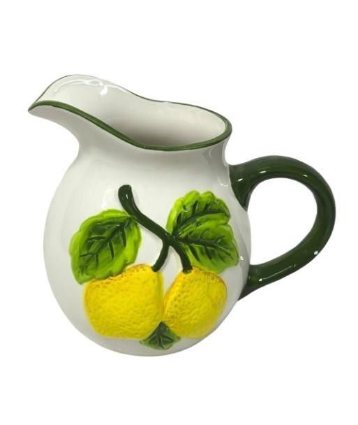 Jarra Decorativa Cerámica Limones Diseño Mediterráneo, Jarra de Agua para Cocina y Comedor, Regalo Original y