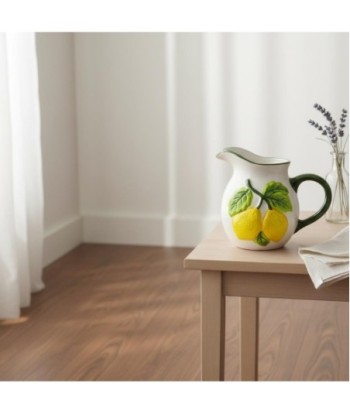 Jarra Decorativa Cerámica Limones Diseño Mediterráneo, Jarra de Agua para Cocina y Comedor, Regalo Original y