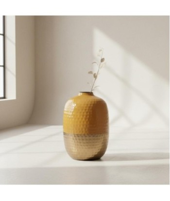 Jarrón Decorativo de Metal para Sala de Estar, Diseño Contemporáneo, Ideal para Decoración del Hogar, Regalo