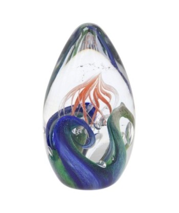 Pisapapel Moderno de Vidrio Azul, Decorativo y Funcional para Oficina y Hogar, Accesorio de Escritorio Elegante