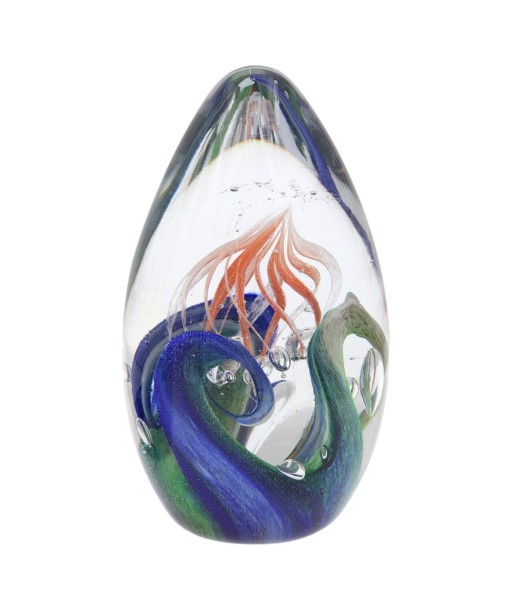 Pisapapel Moderno de Vidrio Azul, Decorativo y Funcional para Oficina y Hogar, Accesorio de Escritorio Elegante