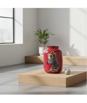 Jarrón Decorativo de Metal Diseño Cebra para Decoración Moderna - Ideal para Salón, Oficina o Regalo Original