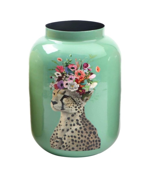 Jarrón Guepardo Decorativo de Metal para Sala de Estar, Diseño Moderno, Ideal para Decoración de Interiores y