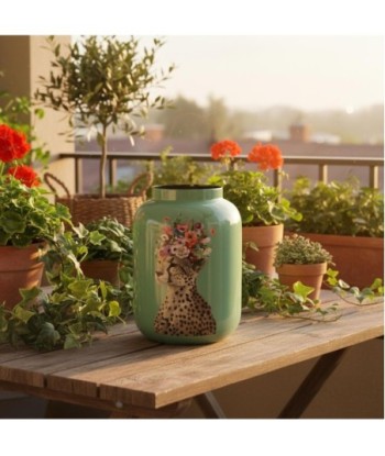 Jarrón Guepardo Decorativo de Metal para Sala de Estar, Diseño Moderno, Ideal para Decoración de Interiores y