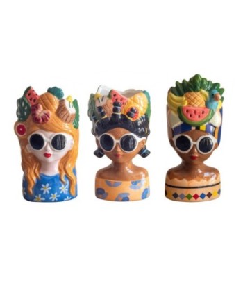 Jarrón Decorativo Busto Mujer, Set de 3, Arte Moderno para Decoración de Interiores, Estilo Elegante y Sofisticado