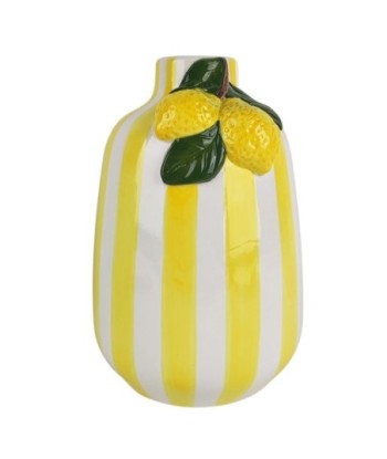 Jarrón Decorativo de Porcelana con Diseño de Limones - Ideal para Decoración del Hogar y Regalo Original