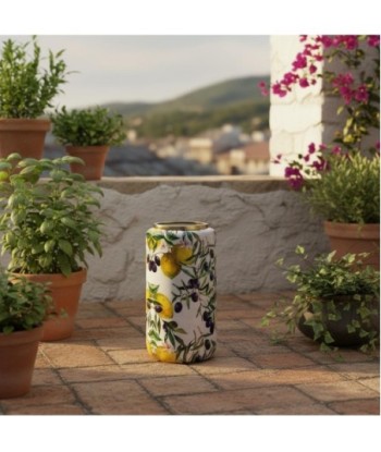 Jarrón Decorativo con Diseño de Limones y Aceitunas para Decoración de Interiores Jarrón Decorativo con Diseño de Limones y Aceitunas para Decoración de Interiores
