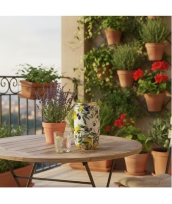 Jarrón Decorativo de Limones y Aceitunas - Estilo Mediterráneo para Decoración de Hogar - Accesorio Elegante Jarrón Decorativo de Limones y Aceitunas - Estilo Mediterráneo para Decoración de Hogar - Accesorio Elegante