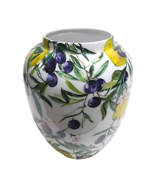 Jarrón Decorativo de Metal con Diseño de Limones y Aceitunas, Ideal para Decoración de Interiores, Estilo Moderno Jarrón Decorativo de Metal con Diseño de Limones y Aceitunas, Ideal para Decoración de Interiores, Estilo Moderno