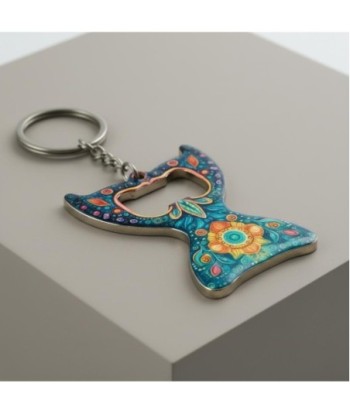 Llavero Abridor de Botellas Diseño Cola de Ballena, Accesorio Multifuncional Original, Regalo Ideal para Amantes