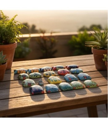 Imán Decorativo de Cerámica 16 Piezas, Diseño Étnico India, Regalo Perfecto para Hogar y Oficina