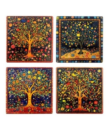 Imán Decorativo Árbol de la Vida, Set de 4 Diseño Magnético, Regalo Original para Hogar y Oficina
