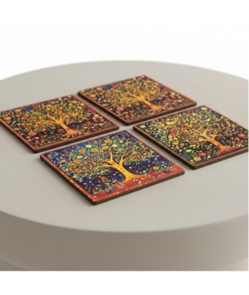 Imán Decorativo Árbol de la Vida, Set de 4 Diseño Magnético, Regalo Original para Hogar y Oficina