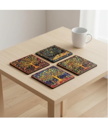 Imán Decorativo Árbol de la Vida, Set de 4 Diseño Magnético, Regalo Original para Hogar y Oficina