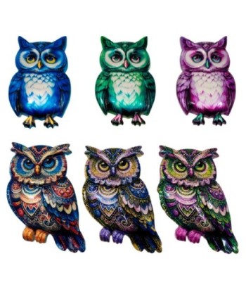 Imán Decorativo Búho Set 6 Piezas - Adorno Magnético para Nevera, Oficina, Cocina - Diseño Original y Detallado
