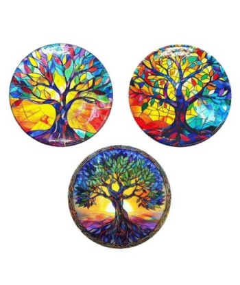 Imán Árbol de la Vida Decorativo - Set de 3 Piezas - Diseño Multicolor para Refrigerador, Oficina y Hogar