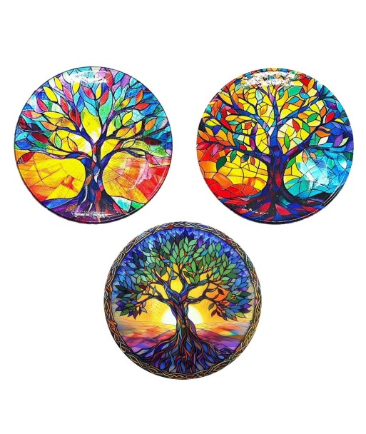 Imán Árbol de la Vida Decorativo - Set de 3 Piezas - Diseño Multicolor para Refrigerador, Oficina y Hogar