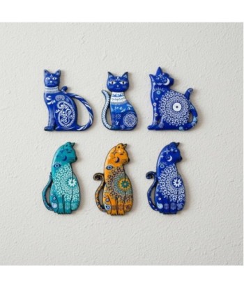 Imán Decorativo para Refrigerador, Set de 6 Unidades, Diseño de Gatos, Ideal para Regalos y Decoración de Hogar