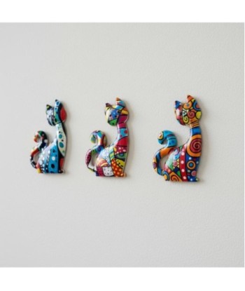 Imán Decorativo Multicolor para Gato, Set de 4, Ideal para Refrigerador y Pizarra, Regalo Original y Divertido