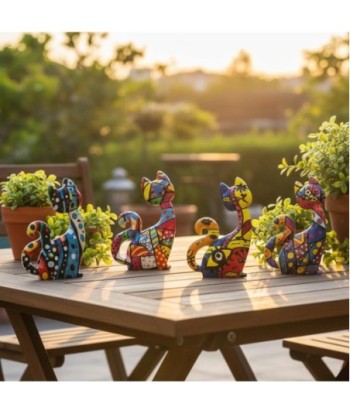 Imán Decorativo Multicolor para Gato, Set de 4, Ideal para Refrigerador y Pizarra, Regalo Original y Divertido