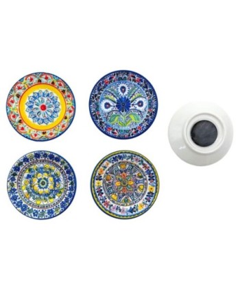 Imán Decorativo Hidráulico Multicolor Cerámica Estilo Mediterráneo 4 Diseños Únicos Adorno para Hogar y Oficina