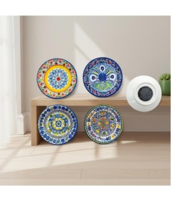 Imán Decorativo Hidráulico Multicolor Cerámica Estilo Mediterráneo 4 Diseños Únicos Adorno para Hogar y Oficina
