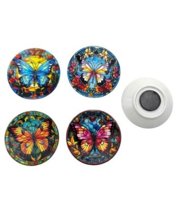 Imanes decorativos mariposa, set de 4, diseño artístico, ideal para cocina, oficina, regalo original, multicolor.