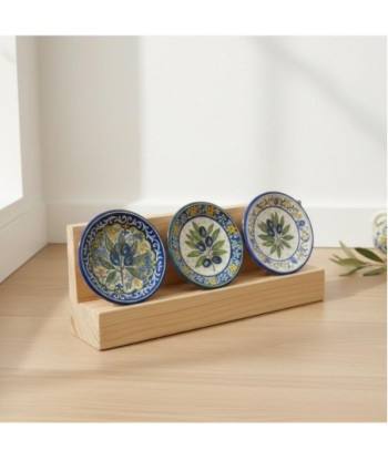Imán Decorativo Cerámica Diseño Olivo - Set 4 Piezas - Ideal para Cocina y Nevera - Decoración Hogar Moderna