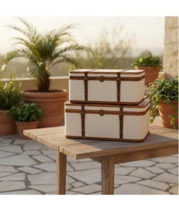 Set de 2 Maletas Decorativas Vintage para Almacenaje y Organización en Hogar, Diseño Bohemio, Ideal para Regalos