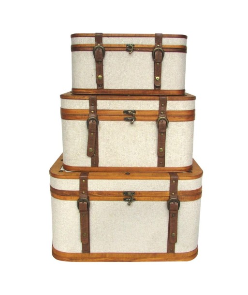 Set de 3 Maletas Decorativas Vintage para Almacenaje, Estilo Bohemio, Ideal para Decoración del Hogar y Organización