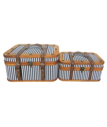 Juego de 2 Maletas Decorativas Vintage, Estilo Bohemio, Ideal para Almacenaje y Decoración del Hogar, Diseño