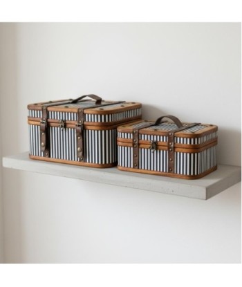 Juego de 2 Maletas Decorativas Vintage, Estilo Bohemio, Ideal para Almacenaje y Decoración del Hogar, Diseño