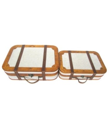 Set de 2 Maletas de Almacenamiento Decorativas Vintage, Ideal para Organización del Hogar, Caja para Joyas y