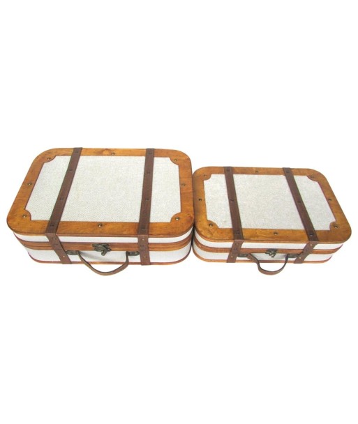 Set de 2 Maletas de Almacenamiento Decorativas Vintage, Ideal para Organización del Hogar, Caja para Joyas y