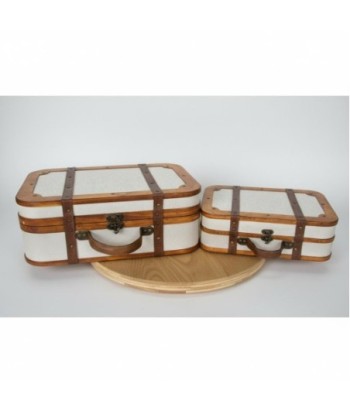 Set de 2 Maletas de Almacenamiento Decorativas Vintage, Ideal para Organización del Hogar, Caja para Joyas y